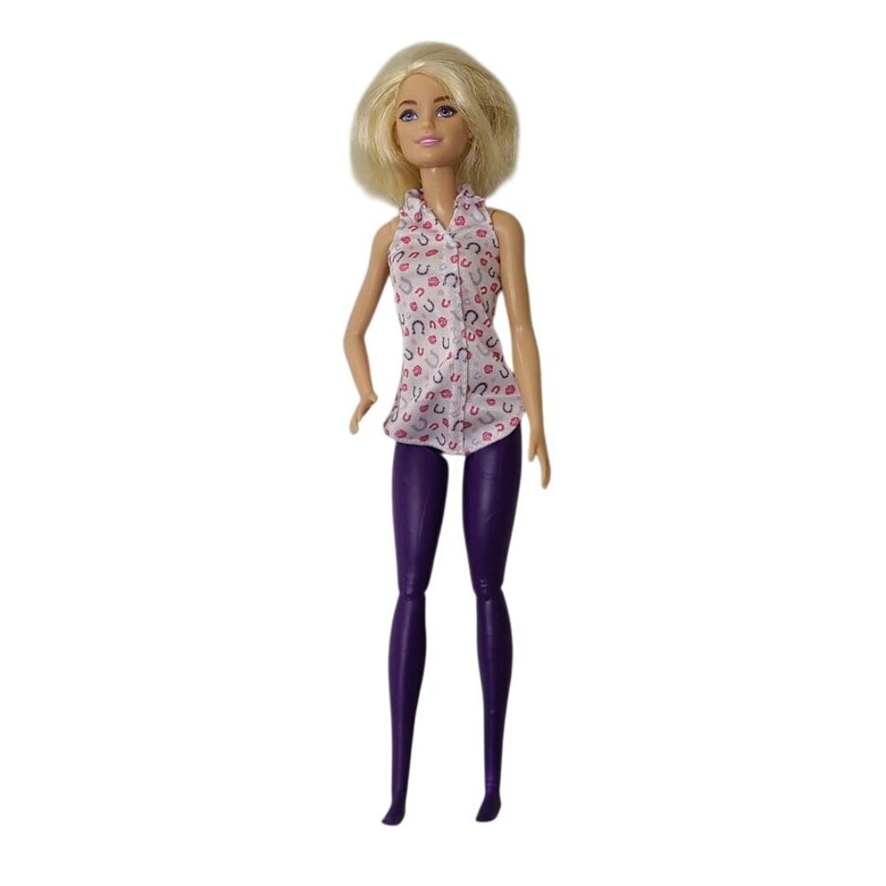 Barbie Fashion Doll Mattel Bob Haircut Horseshoe Tunic Purple Legs
